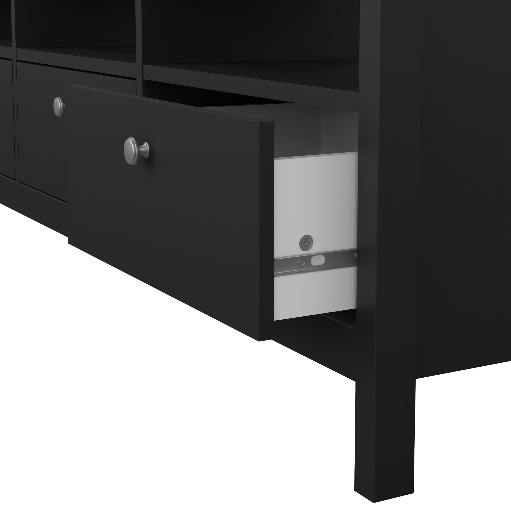 Madrid TV Unit 3 Drawers in Matt Black