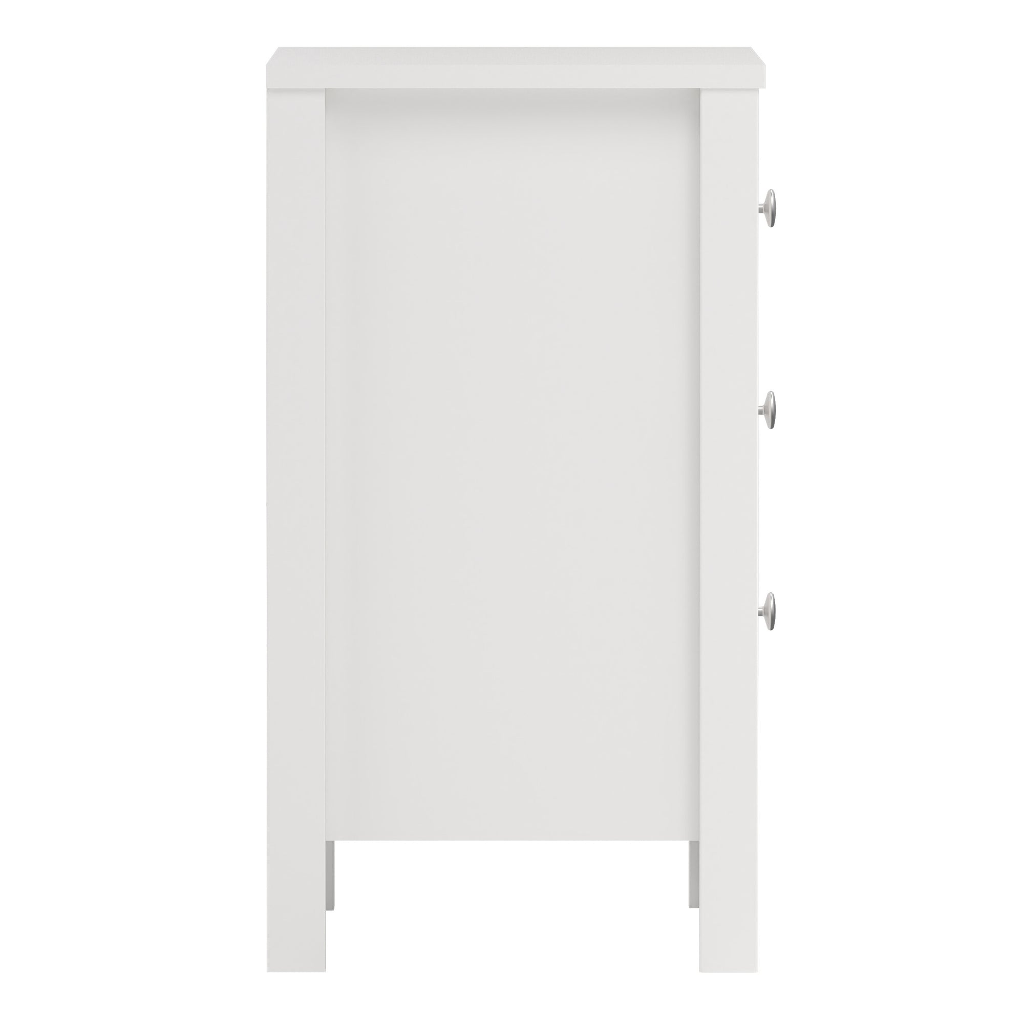 Madrid Bedside Table 3 Drawers in White