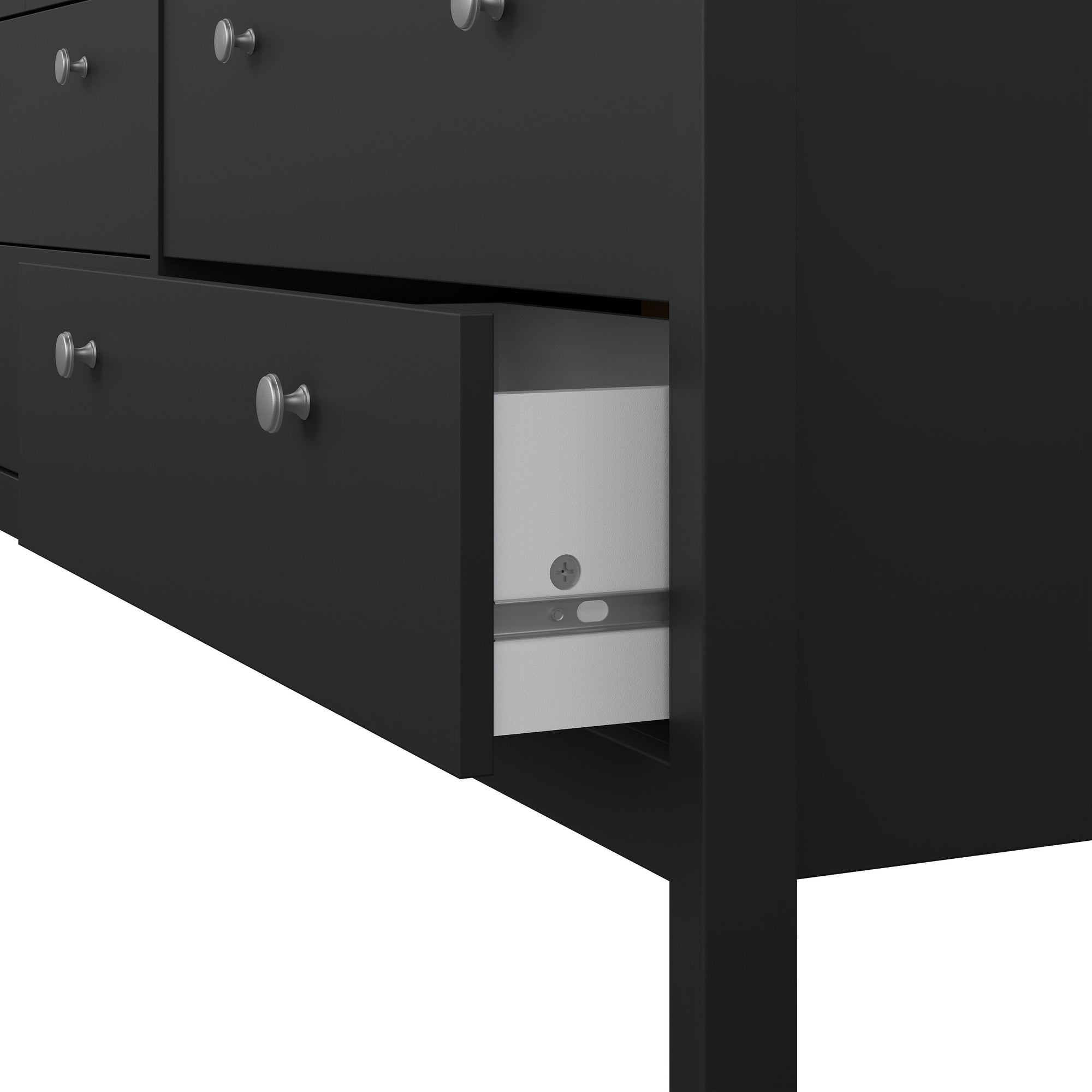 Madrid Double Dresser 4+4 Drawers in Matt Black