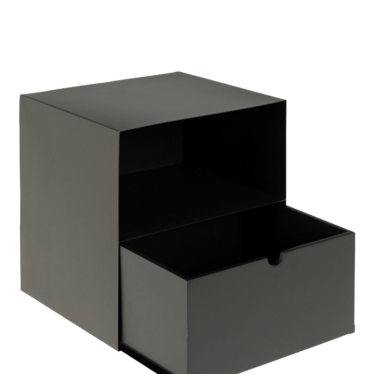 Francis 1 Drawer Wall-mounted Bedside Table in Matt Black