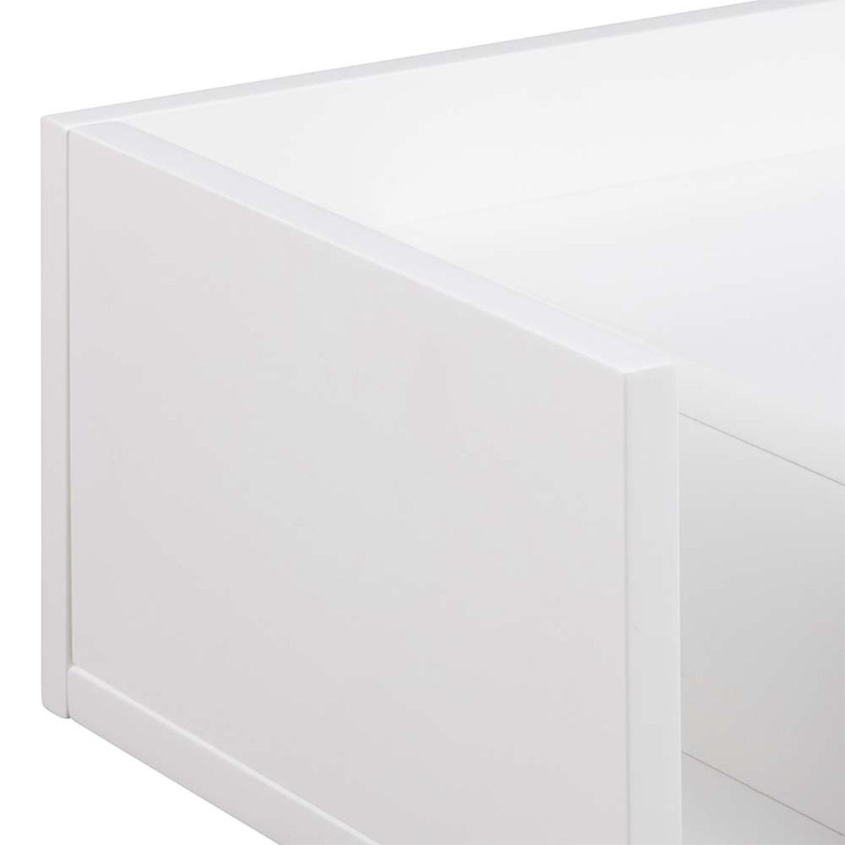 Tension Square Bedside Table with 1 Drawer &amp; Small Shelf in White