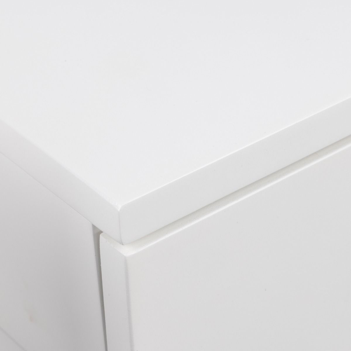 Tension Square Bedside Table with 1 Drawer &amp; Small Shelf in White