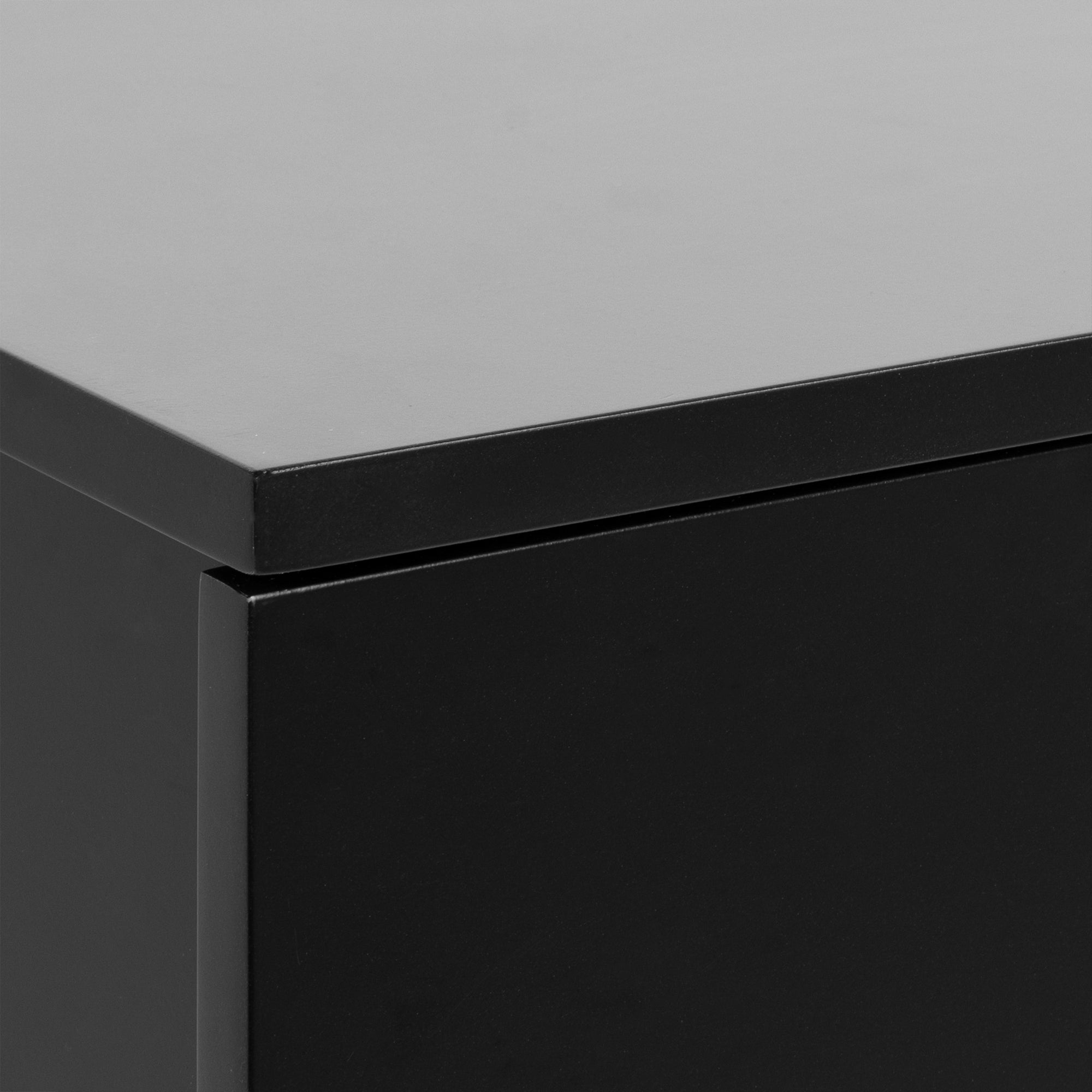 Tension Square Bedside Table with 1 Drawer in Black