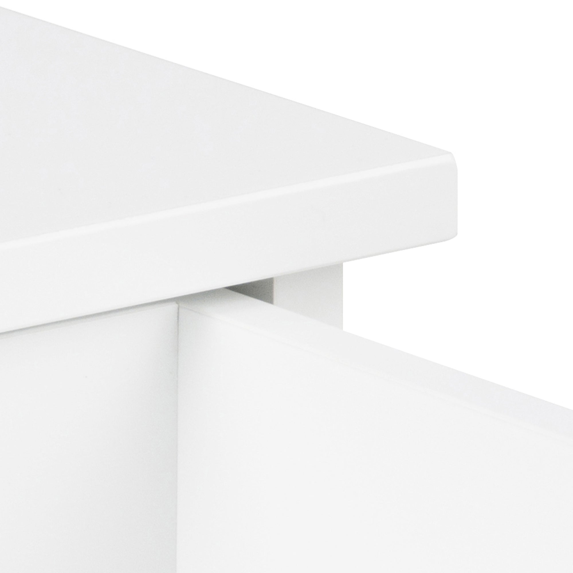 Tension Square Bedside Table with 1 Drawer in White