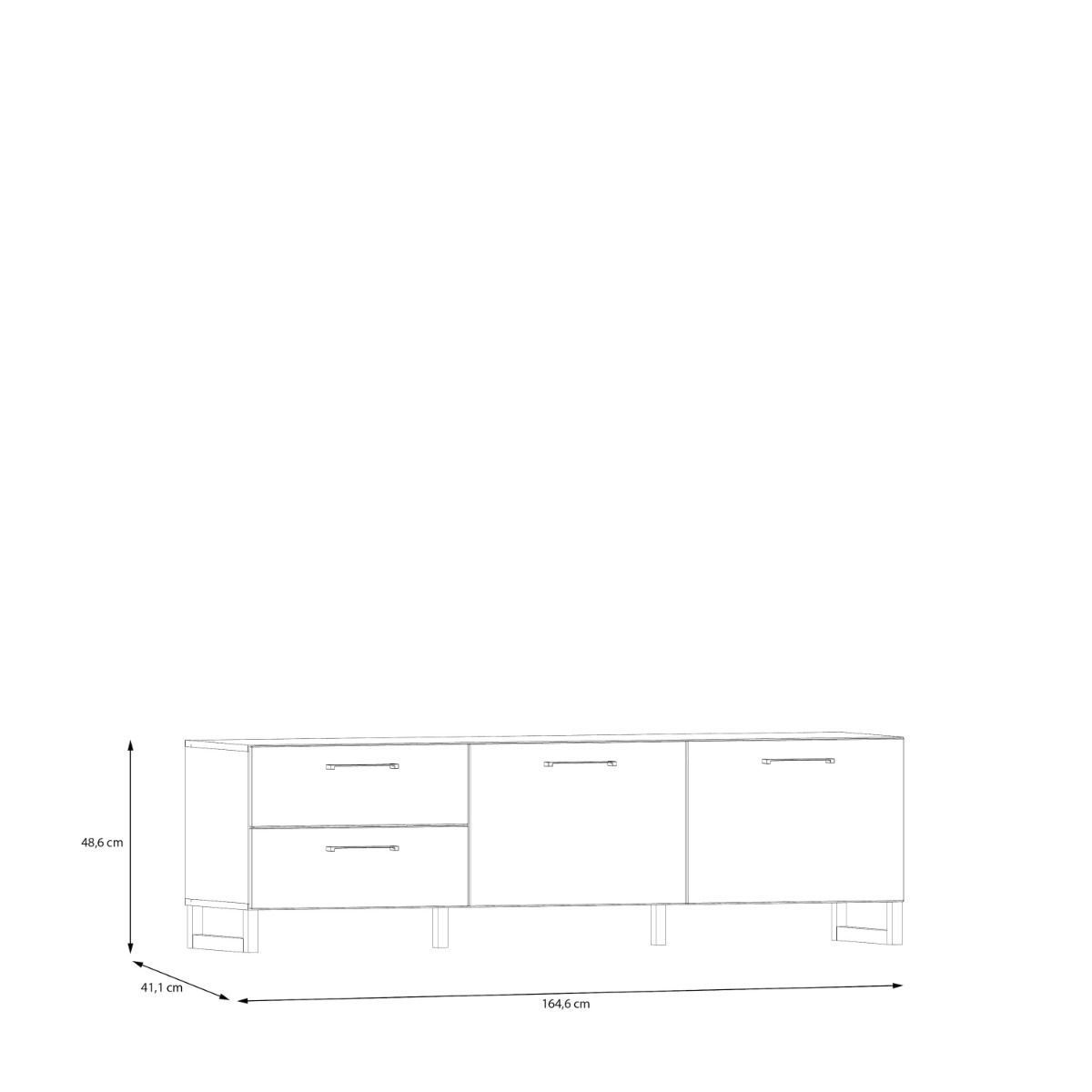 Sali 2 Doors 2 Drawers TV Unit in Light Grey