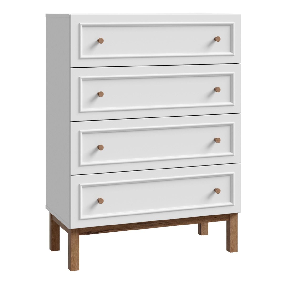 Wensley 4 Drawers Chest in Light Grey and Oak