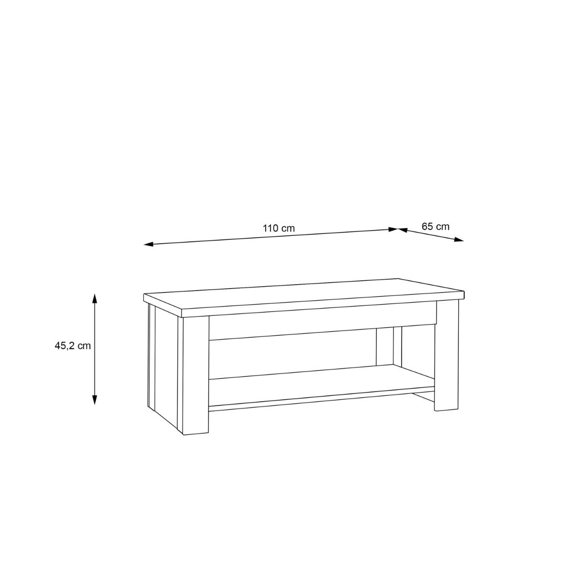 Corona Rising Coffee Table in Artisan Oak