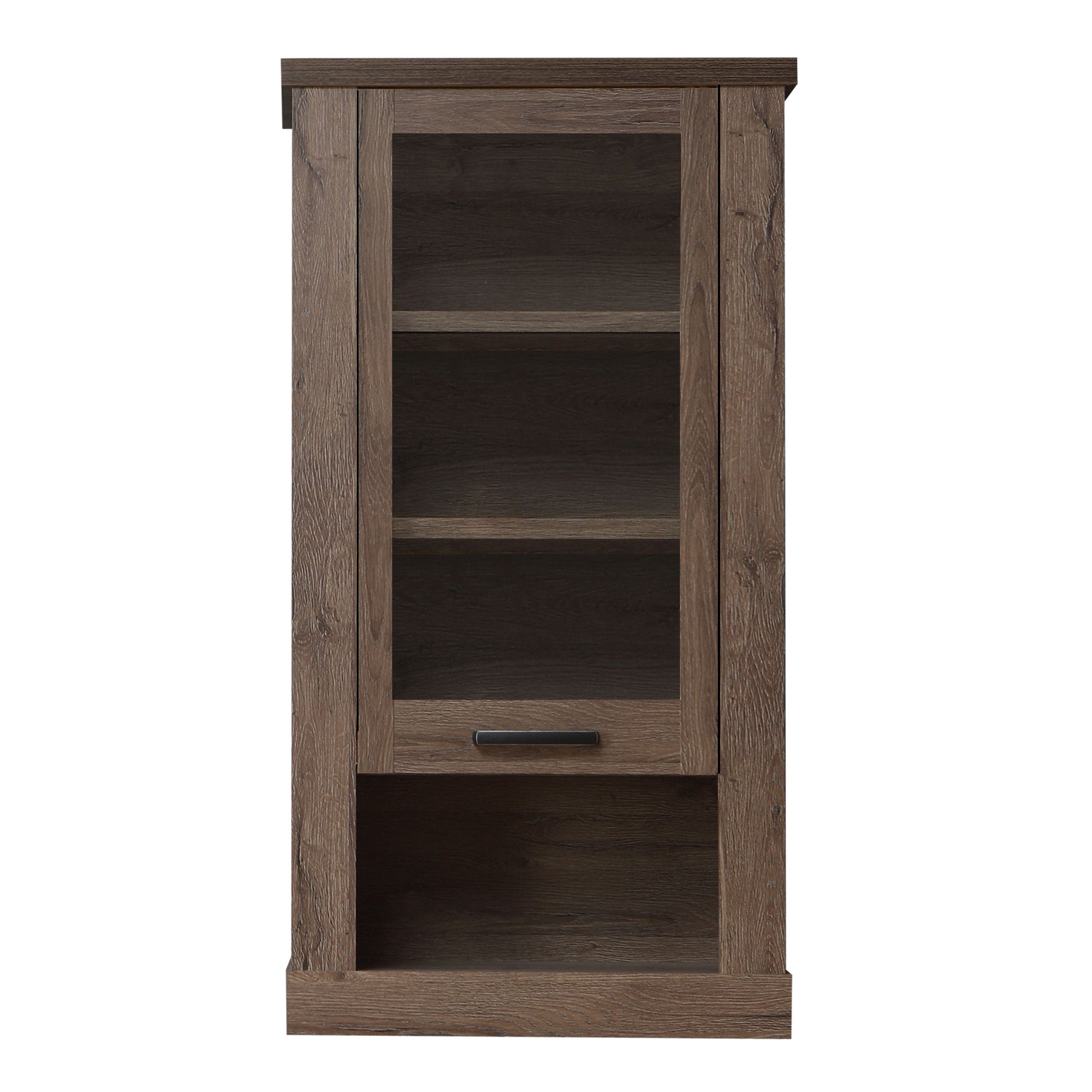 Corona 1 Door Wall Display Cabinet in Tabak Oak