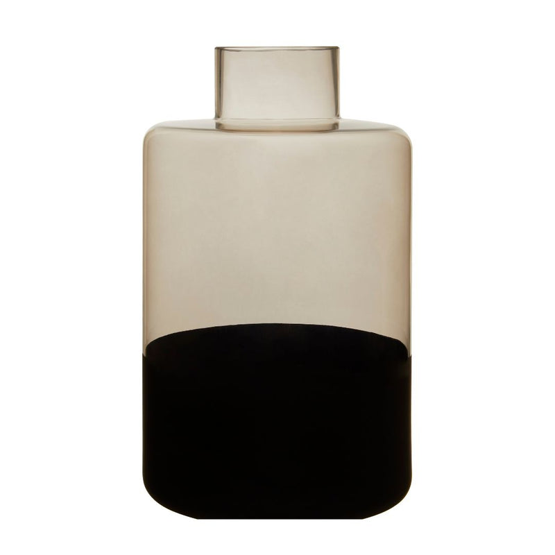 Large Minstral Matte Black Bottle Vase with A Smokey Top