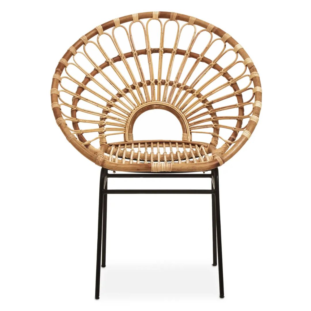 Sun Array Flower Natural Rattan Chair - INSIDE HOUSE