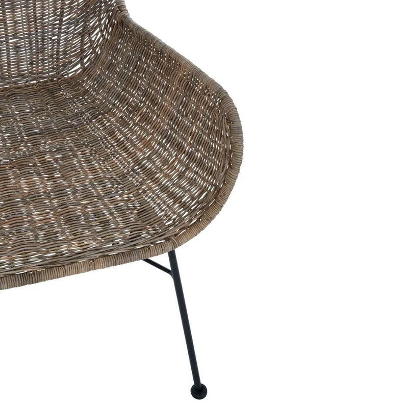 Malay Natural Rattan Curved Chair