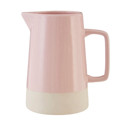 Pastel Pink & White Stoneware Water Jug 1280ml